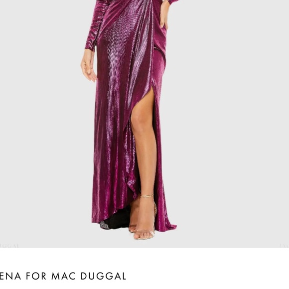Mac Duggal metallic Purple Evening Gown - Picture 5 of 8